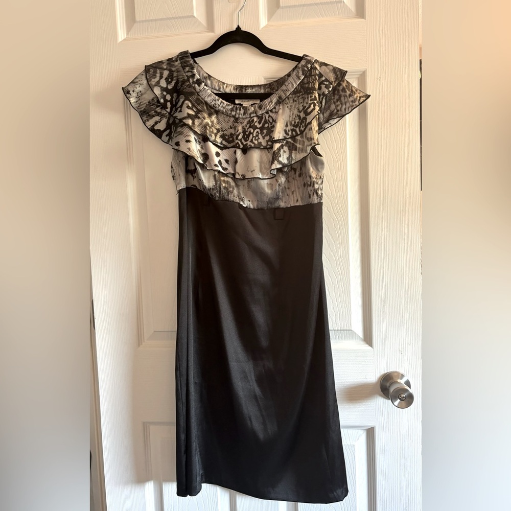 Grey cheetah print and black Dress Barn dress